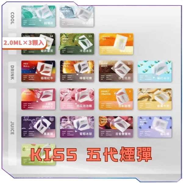 KISS五代煙彈 | 鎧斯5號Kis5 Fly煙彈 | 通配Relx五六代主機 | 現貨3顆入